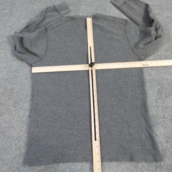 Wallace and Barnes Mens Henley Shirt Large Gray Waffle Thermal 100% Cotton - Picture 5 of 9